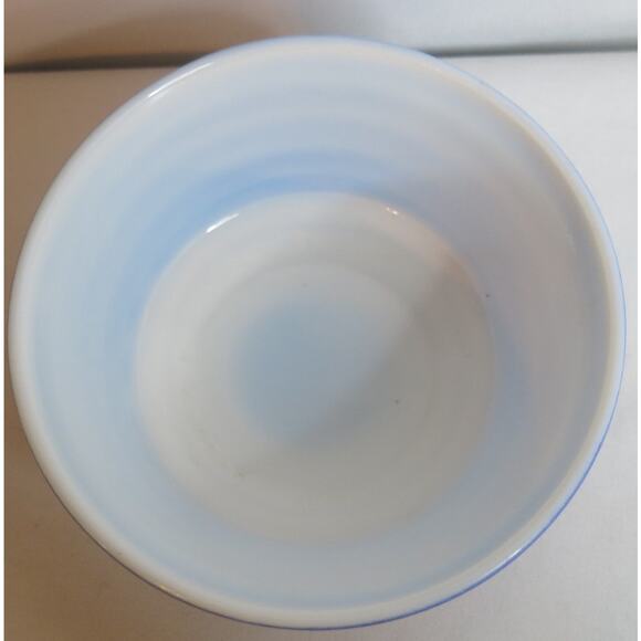 Vintage Hazel Atlas Moderntone Cereal Bowl Blue White Interior 5 Inch Unmarked - Picture 3 of 6